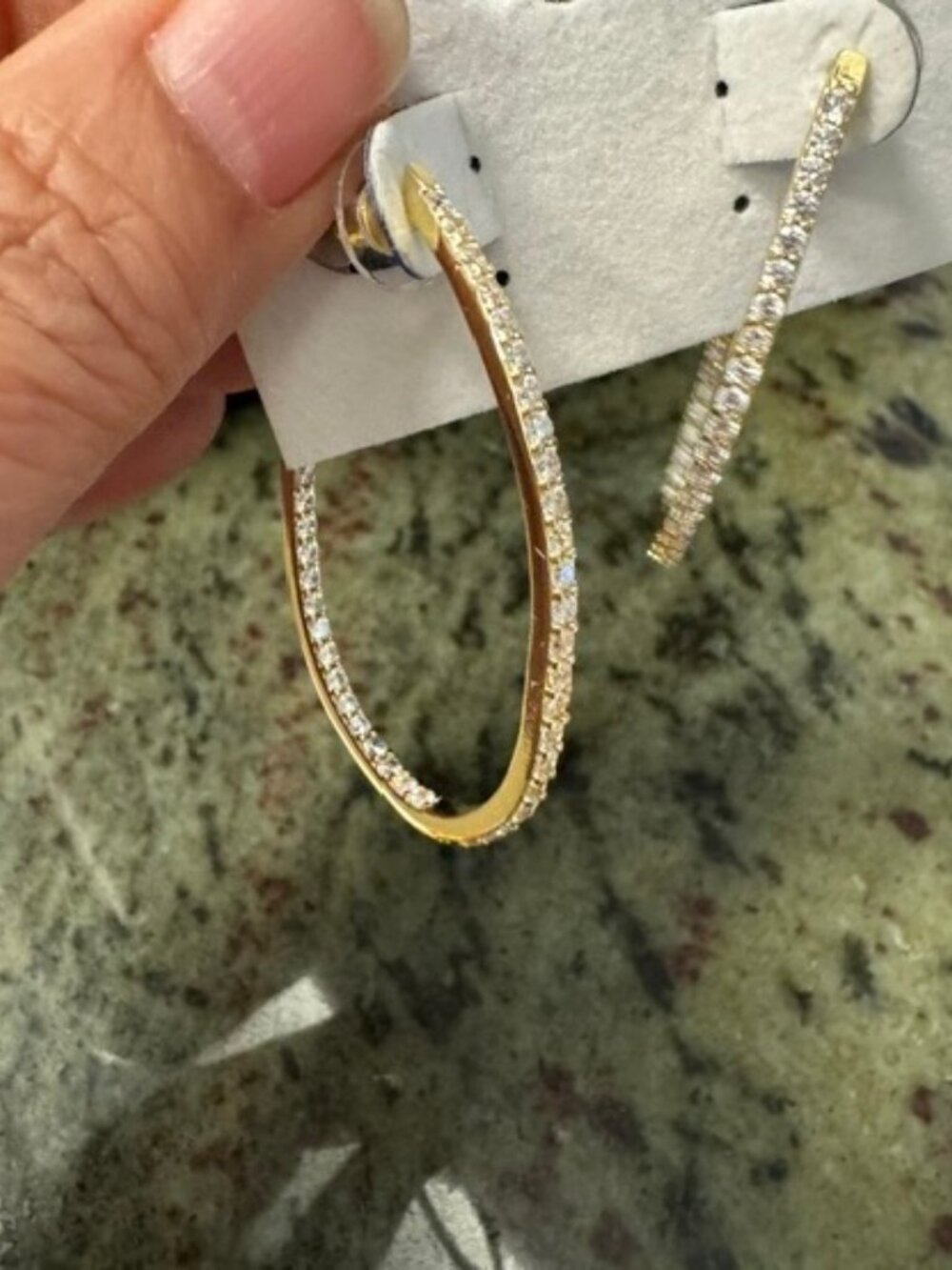 18K Gold Filled AAA Cubic Zerconia Hoop Earrings - NWOT